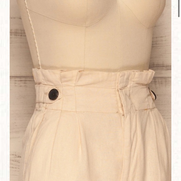 Petite garçon 1861 cream linen trousers high waist size s - Picture 10 of 10